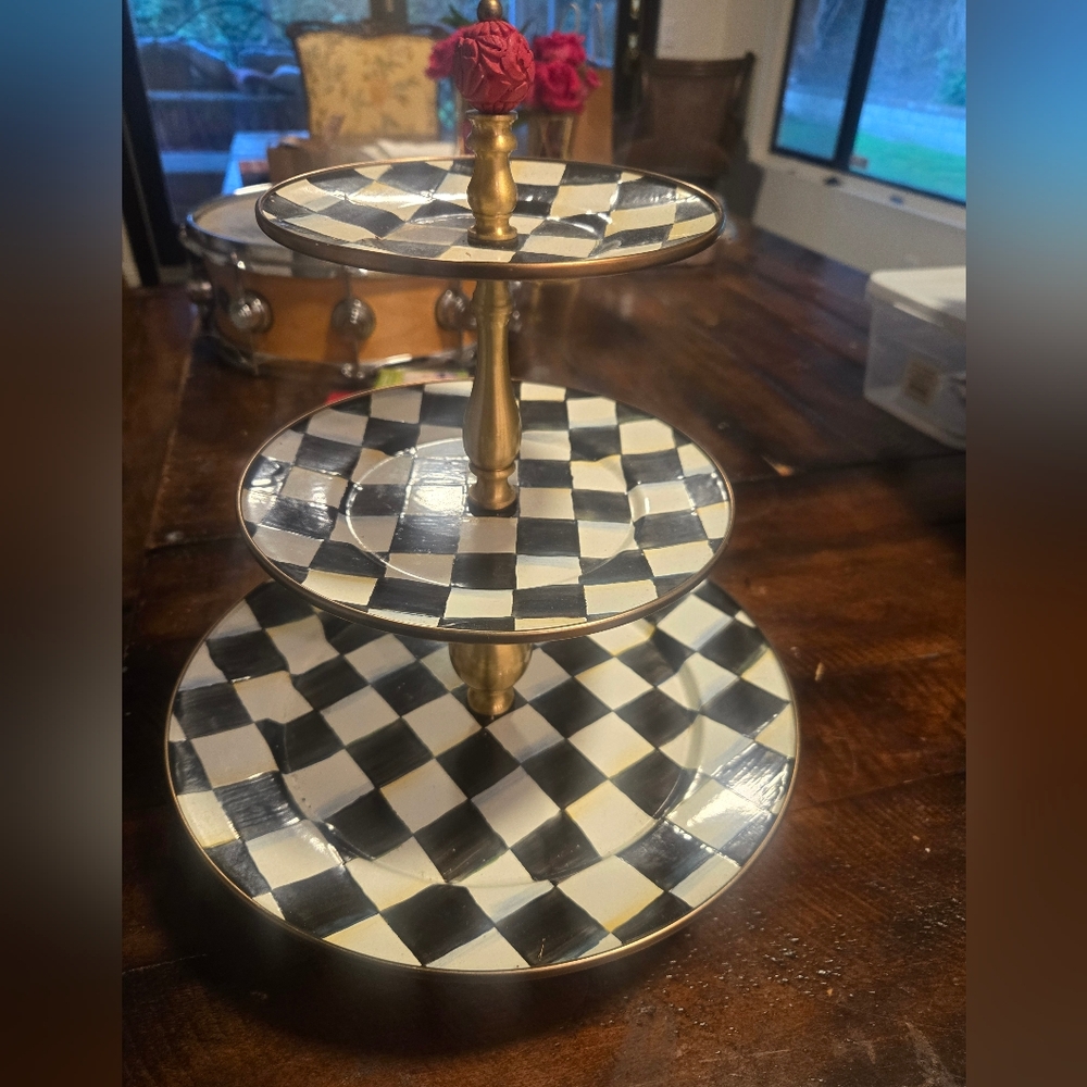 Courtley Check MacKenzie-Childs 3 Tier Dish